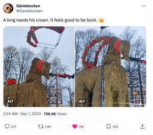 Gävle Goat 2023 Tweet